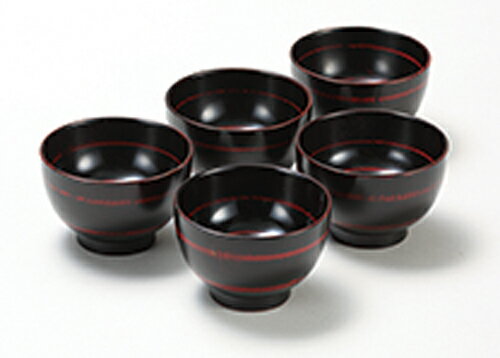 With Lid - 木製漆塗汁椀揃　曙