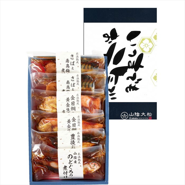 ■敬老の日専用商品となります。商品出荷日：9月19日から9月21日ごろ※指定不可 【敬老の日限定包装にてお届け】日本各地の特色ある素材を厳選し、『氷温熟成』製法で仕上げたこだわりの魚惣菜ギフト。簡単調理でお召し上がりいただける逸品を是非どうぞ。（高知県産黄金生姜、紀州南高梅、大分県産豊後ぶり、のどぐろを使用） ■商品内容：金目鯛と黄金生姜の煮付け100g×2、さばと南高梅の煮付け110g×2、豊後ぶりの照焼き90g×1、山陰産のどぐろの煮付け85g×1 ■パッケージサイズ：20×33×4.5cm【敬老の日限定包装にてお届け】日本各地の特色ある素材を厳選し、『氷温熟成』製法で仕上げたこだわりの魚惣菜ギフト。簡単調理でお召し上がりいただける逸品を是非どうぞ。（高知県産黄金生姜、紀州南高梅、大分県産豊後ぶり、のどぐろを使用）