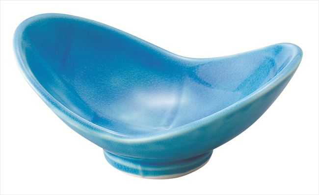 トルコ青 双葉小鉢 磁器 12×8×5.2cm 食器 創作料理 一品料理 多国籍料理 器 アジアン料理 和食器 洋食器 居酒屋 焼肉 中華 などにご利用頂けます