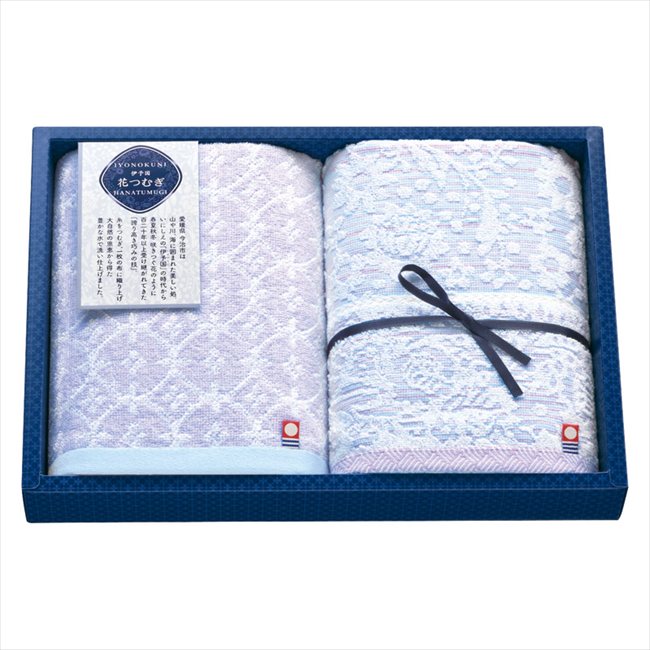 伊予国 花つむぎ つむぎ フェイスタオル2P IH2531 内祝 内祝い お祝 御祝 記念品 出産内祝い プレゼント 快気祝い 粗供養 引出物