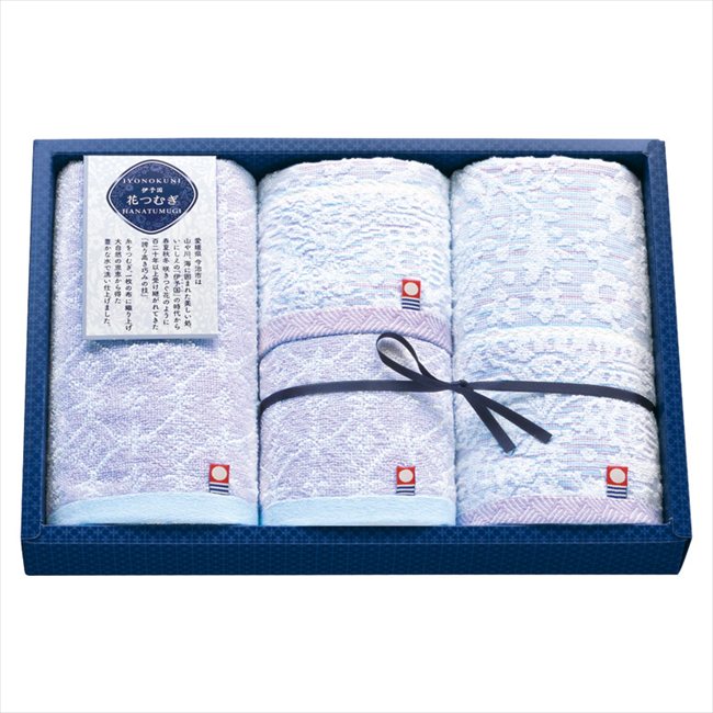 伊予国 花つむぎ つむぎ フェイスタオル2P&ウォッシュタオル2P IH4031 内祝 内祝い お祝 御祝 記念品 出産内祝い プレゼント 快気祝い 粗供養 引出物