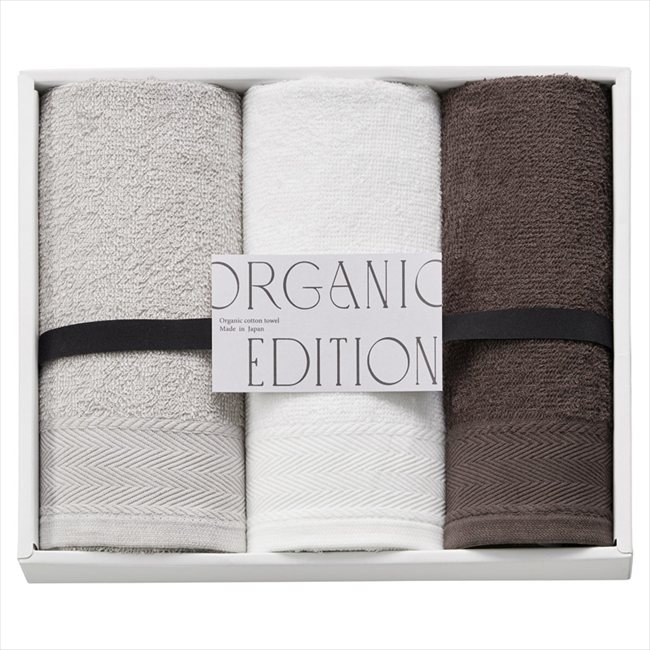 オーガニックエディション オーガニックコットン使用国産フェイスタオル3P OE1030 内祝 内祝い お祝 御祝 記念品 出産内祝い プレゼント 快気祝い 粗供養 引出物