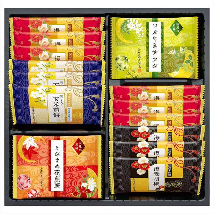 ■お歳暮専用商品となります。商品出荷日：11月4日から12月10日ごろ 海老カレー煎餅×6、えびまめ花煎餅・つぶやきサラダ煎餅・黒ごま入り玄米煎餅・海老胡椒煎餅×各3 ■商品紹介： ■パッケージサイズ：25×25×4 ■商品重量（kg）：0.3 ■賞味期限・アレルゲン表示常温4ヶ月　乳・えび メーカー希望小売価格はメーカーカタログに基づいて掲載しています ■さまざまなギフトアイテムをご用意しております。 内祝　内祝い　お祝い返し　ウェディングギフト　ブライダルギフト　引き出物　引出物　結婚引き出物　結婚引出物　結婚内祝い　出産内祝い 命名内祝い　入園内祝い　入学内祝い　卒園内祝い　卒業内祝い　就職内祝い　新築内祝い　引越し内祝い　快気内祝い　開店内祝い　二次会 披露宴　お祝い　御祝　結婚式　結婚祝い　出産祝い　初節句　七五三　入園祝い　入学祝い　卒園祝い　卒業祝い　成人式　就職祝い　昇進祝い 新築祝い　上棟祝い　引っ越し祝い　引越し祝い　開店祝い　退職祝い　快気祝い　全快祝い　初老祝い　還暦祝い　古稀祝い　喜寿祝い　傘寿祝い 米寿祝い　卒寿祝い　白寿祝い　長寿祝い　金婚式　銀婚式　ダイヤモンド婚式　結婚記念日　ギフト　ギフトセット　セット　詰め合わせ　贈答品　お返し お礼　御礼　ごあいさつ　ご挨拶　御挨拶　プレゼント　お見舞い　お見舞御礼　お餞別　引越し　引越しご挨拶　記念日　誕生日　父の日　母の日　敬老の日 記念品　卒業記念品　定年退職記念品　ゴルフコンペ　コンペ景品　景品　賞品　粗品　お香典返し　香典返し　志　満中陰志　弔事　会葬御礼　法要 法要引き出物　法要引出物　法事　法事引き出物　法事引出物　忌明け　四十九日　七七日忌明け志　一周忌　三回忌　回忌法要　偲び草　粗供養　初盆 供物　お供え　お中元　御中元　お歳暮　御歳暮　お年賀　御年賀　残暑見舞い　年始挨拶　ボーリング大会　景品　レミパン　ゼリー　スターバックス 千疋屋　結婚式　そうめん　ローラアシュレイ　プリン　話題　ディズニー　カタログギフト　ティファール　ビタクラフト　ステンレスタンブラー　リラックマ のし無料　メッセージカード無料　ラッピング無料 ギフトにぴったりのアイテムをご紹介！ 贈り物に悩んでいる方へ、心温まるギフトアイテムを取り揃えました。高品質な食品、ふわふわのタオル、美しい食器、そしてセンスあふれる雑貨まで、幅広いラインナップであなたの大切な人への思いを伝えます。 特徴 高品質：厳選された素材と丁寧な製造工程で作られた商品ばかり。どれも長く愛用いただけます。 多用途：どんなシーンでも使える万能アイテムが揃っています。誕生日、結婚祝い、新築祝いなど、さまざまな場面に最適です。 デザイン：シンプルで洗練されたデザインから、カラフルで個性的なものまで、多彩なバリエーションをご用意。 お手頃価格：高品質ながら手ごろな価格で、コストパフォーマンスも抜群。 おすすめの用途とシーン 誕生日プレゼント：大切な人の特別な日を祝うために、実用的かつ心温まるギフトを。食品やタオルは、日常で役立つアイテムとして喜ばれます。 結婚祝い：新しい生活を始めるカップルに、美しい食器やおしゃれな雑貨を。幸せな家庭を築くお手伝いができます。 新築祝い：新しい家に引っ越した友人や家族へ、インテリアにぴったりの雑貨や実用的なタオルを。快適な生活をサポートします。 お返しギフト：感謝の気持ちを込めて、おしゃれで実用的なアイテムを。食品はもちろん、使い心地の良いタオルや美しい食器も喜ばれます。 季節の贈り物：お中元やお歳暮、季節の挨拶として、季節に合ったギフトを。夏には涼しげな雑貨、冬には温かみのあるタオルや食品が最適です。 贈る相手に合わせたおすすめ グルメな方へ：美味しい食品を贈れば、食卓が一層華やかに。特別な時間を演出します。 家庭的な方へ：ふわふわのタオルや使いやすい食器で、日常生活に彩りを。 オシャレな方へ：センスあふれる雑貨で、インテリアを一層魅力的に。 まとめ あなたの気持ちを込めたギフト選びをお手伝いします。どれも心を込めて選んだアイテムばかりです。大切な人への贈り物として、自信を持っておすすめします。 商品概要 [分類] 以下のような商品をお探しの方にオススメです。スイーツ スィーツ スウィーツ Sweets ケーキ お菓子 洋菓子 デザート おやつ 小腹対策 食品 食べ物 / チョコレートケーキ チョコレート ガトーショコラ チーズケーキ 生菓子 生ケーキ ベイクドチーズケーキ [評価・マスコミ] ランキング1位のおすすめ(お勧め オススメ) インスタ映え SNS 評判 今話題の人気商品 [サービス] 以下のサービスをご利用いだだけます。不可の場合あり。お取り寄せ 全国配送 全国発送 オーダー 注文 デリバリー 取寄せ 宅配 ネット通販 持ち運び可 / 送料無料 送料込み 無料ギフト対応 日持ち長い 長期保存 賞味期限が長い 名入れ 当日発送 お急ぎ便 即日配送 即日発送 翌日配送 翌日発送 前日に買う あす楽 明日楽 即納 翌日 あす着 明日届く 配送日指定可 冷凍保存可 冷凍保管 冷凍便 ギフトラッピング ギフト対応 予約 メッセージ付き 有料メッセージカード 有料お誕生日カード ホワイトデー当日お届け可能 [パッケージ] 　 以下のような包装でお届けします。詰め合わせ セット アソート 化粧箱入り ラッピング不要 個包装 小分け 手提げ袋（有償） 2重梱包 [デザイン] 以下のようなイメージをお求めの方におすすめです。お洒落 可愛い ゴージャス 高級感 プレミアム サプライズ感 美しい インパクト 面白い 珍しい 希少 驚き シンプル 上品 スタイリッシュ エレガント モダン [ご用途] 工夫次第で様々な用途でご利用いただけます。贈り物 プレゼント ギフト プチギフト 贈答品 お祝い 御祝い 退職祝い 内祝い 出産祝い 出産内祝い 入学祝い 卒業祝い ご褒美 手土産 お土産 お使い物 お返し お礼 ご挨拶 ご進物 お配り 配る ばらまき バレンタインデー バレンタインデイ ヴァレンタイン 友チョコ 義理チョコ 本命チョコ 逆チョコ バレンタインチョコ ホワイトデー ホワイトデイ ホワイトデーのお返し 七五三 ひな祭り こどもの日 ハロウィン クリスマス お中元 お年賀 ウインターギフト 御中元 御歳暮 サマーギフト 残暑見舞い お歳暮 母の日 父の日 敬老の日 敬老会記念品 敬老会 結婚祝い 結婚内祝い 結婚記念日 結婚式二次会 二次会のプチギフト 結婚披露宴の引き出物 引き菓子 ウエディングパーティー 成人祝い 長寿祝い 還暦祝い 古希祝い 古稀祝い 喜寿祝い 傘寿祝い 米寿祝い 卒寿祝い 白寿祝い 紀寿祝い 百寿祝い 成人式 セレモニー イベント 内祝い 快気祝い 快気内祝い 出産内祝い 出産祝い 記念日 お返し ご進物 御使い物 お礼 ご挨拶 御礼 ご祝儀 祝儀の品 お使い物 ノベルティー 粗品 景品 長寿 法事 法要 仏事 年忌法事 志 粗供養 供養返し 香典返し 満中陰志 御供え お供え 御供物 弔事 七五三 ひな祭り 入学祝い 卒業祝い 卒園祝い 退職祝い 入社祝い 成人式 成人式のお祝い 朝食 食事代わり ティータイム ブレイクタイム ホームパーティー クリスマスケーキ 誕生日プレゼント 誕生祝い バースデーケーキ 学校 会社 職場 法人 取引先 部活 イベント サークル 介護施設 [おすすめの方] 以下のような様々なお客様にお喜びいただいております。10代 20代 30代 40代 50代 60代 70代 80代 90代 100歳以上 お母さん お父さん ママ パパ 兄弟姉妹 彼氏 彼女 恋人 義理の母 叔父さん 親戚の お嬢さん 大家族 家族 赤ちゃん 祖父 祖母 叔父 叔母 孫 おじいちゃん おばあちゃん じいじ ばあば 夫 旦那 妻 奥様 お嫁さん 奥さん 親 両親 娘 同僚 友達 仲間 友人 親友 上司 部下 先輩 後輩 お世話になった方 恩師 先生 大人数 女友達 法人 女性 男性 大人 子ども 子供用 小学生 中学生 高校生 男の子 女の子 辛党 甘党 甘いものが苦手 高齢者 お年寄り [その他おすすめ] 以下のような商品に興味のある方にもオススメです。大量 大量購入 財布に優しい 大人数 業務用 大量スイーツ お試し コスパ良い /