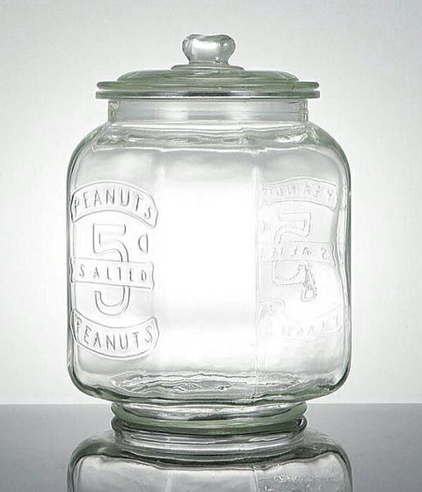 【今だけ送料無料！】【Glass Cookie Jar アンティーク ガラスクッキージャー】（容量：7.0L 米約5kg）【10P05Sep15】