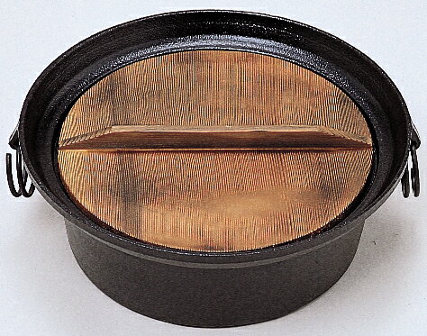 【電磁調理用鉄器】【IH対応】電磁用しゃぶしゃぶ鍋　木蓋付　21cm 業務用 キッチン用品 厨房用品 食器..