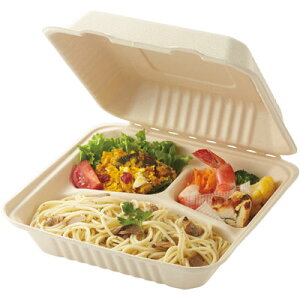 エコバンブーフードパックBFD3-20 20個入 ◆ご注文単位:1袋(10枚入)100%食物繊維なので埋めると土に還る、環境に配慮したエコ商品! テイクアウトボックス、無地箱、汎用箱、業務用 キッチン用品 厨房用品 食器 居酒屋 おしゃれ食器 創作料理