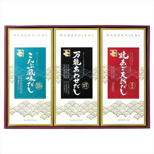 ■商品紹介：選りすぐりの国産原料を使用しただしパックギフトです。 ■商品内容：こんぶ風味だし（約6g×14袋）・万能あわせだし（約8g×14袋）・焼あご天然だし（約5g×14袋）×各1 商品材質等： ■パッケージサイズ：約270×380×65mm ■商品重量：約1.2kg ■賞味期限（ある場合）： ■アレルギー（ある場合）： メーカー希望小売価格はメーカーカタログに基づいて掲載しています ■さまざまなギフトアイテムをご用意しております。 内祝　内祝い　お祝い返し　ウェディングギフト　ブライダルギフト　引き出物　引出物　結婚引き出物　結婚引出物　結婚内祝い　出産内祝い 命名内祝い　入園内祝い　入学内祝い　卒園内祝い　卒業内祝い　就職内祝い　新築内祝い　引越し内祝い　快気内祝い　開店内祝い　二次会 披露宴　お祝い　御祝　結婚式　結婚祝い　出産祝い　初節句　七五三　入園祝い　入学祝い　卒園祝い　卒業祝い　成人式　就職祝い　昇進祝い 新築祝い　上棟祝い　引っ越し祝い　引越し祝い　開店祝い　退職祝い　快気祝い　全快祝い　初老祝い　還暦祝い　古稀祝い　喜寿祝い　傘寿祝い 米寿祝い　卒寿祝い　白寿祝い　長寿祝い　金婚式　銀婚式　ダイヤモンド婚式　結婚記念日　ギフト　ギフトセット　セット　詰め合わせ　贈答品　お返し お礼　御礼　ごあいさつ　ご挨拶　御挨拶　プレゼント　お見舞い　お見舞御礼　お餞別　引越し　引越しご挨拶　記念日　誕生日　父の日　母の日　敬老の日 記念品　卒業記念品　定年退職記念品　ゴルフコンペ　コンペ景品　景品　賞品　粗品　お香典返し　香典返し　志　満中陰志　弔事　会葬御礼　法要 法要引き出物　法要引出物　法事　法事引き出物　法事引出物　忌明け　四十九日　七七日忌明け志　一周忌　三回忌　回忌法要　偲び草　粗供養　初盆 供物　お供え　お中元　御中元　お歳暮　御歳暮　お年賀　御年賀　残暑見舞い　年始挨拶　ボーリング大会　景品　レミパン　ゼリー　スターバックス 千疋屋　結婚式　そうめん　ローラアシュレイ　プリン　話題　ディズニー　カタログギフト　ティファール　ビタクラフト　ステンレスタンブラー　リラックマ のし無料　メッセージカード無料　ラッピング無料選りすぐりの国産原料を使用しただしパックギフトです。