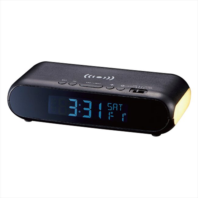 ワイヤレスチャージャークロック バッソ（ナイトライト付） 6192 景品 記念品 粗品 ノベルティ  ...