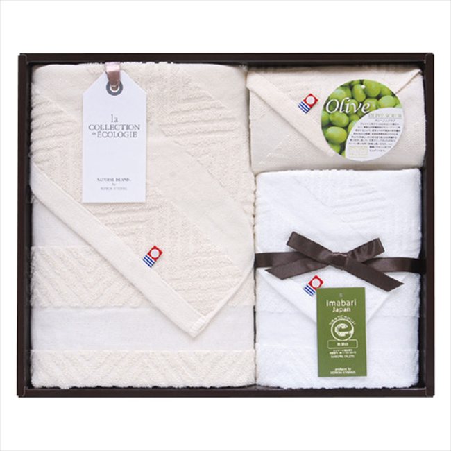 今治オリーブスクラブ2 エコマーク認定タオルセット TNI4003015 景品 記念品 粗品 ノベルティ 名入れ 御挨拶 ご挨拶
