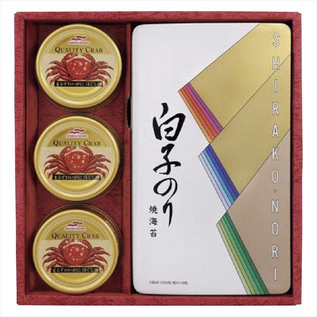 のりとカニ缶詰合せギフト SN-300 景品 記念品 粗品 ノベルティ 名入れ 御挨拶 ご挨拶
