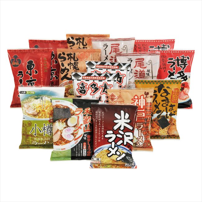 全日本ラーメン（ご当地風味） 味くらべ15食 ZS-106 景品 記念品 粗品 ノベルティ 名入れ 御挨拶 ご挨拶