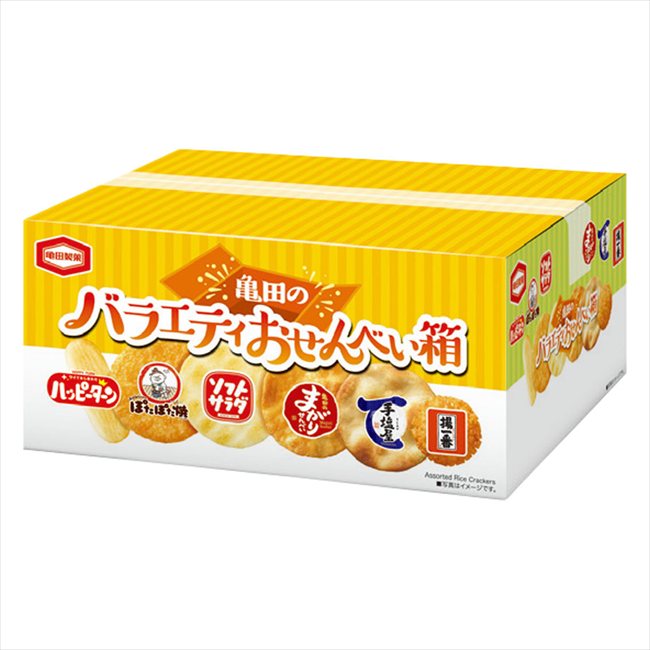 乐天商城 - 142g亀田のバラエティおせんべい箱 10111 景品 記念品 粗品 ノベルティ 名入れ 御挨拶 ご挨拶