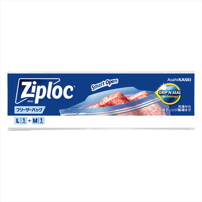 旭化成 ジップロックフリーザーバッグL・M各1枚袋入 指定不可 景品 記念品 粗品 ノベルティ 名入れ 御挨拶 ご挨拶