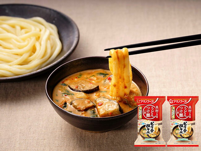 アマノフーズ うどんつけ麺の素 2種セット4食 フリーズドライ 味噌汁 即席 インスタント うどん つけ麺 つけめん [am]