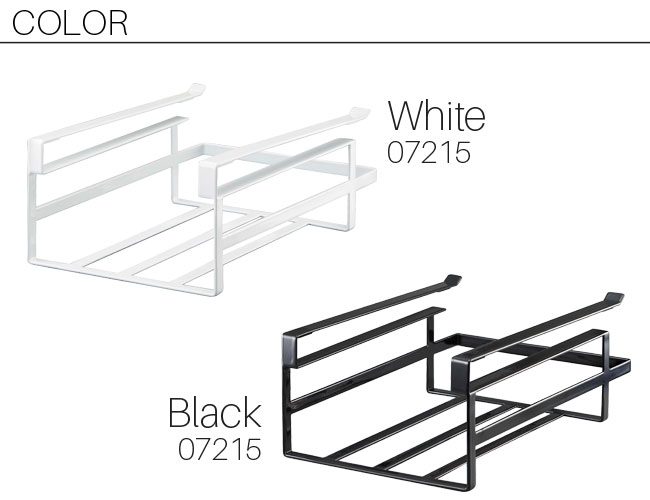 戸棚下収納ラック タワー S 山崎実業 tower ホワイト ブラック 7215 7216/ キッチン 収納 デッドスペース 吊り下げラック 吊り下げ棚 戸棚 吊棚 つり戸棚 小物入れ ふきん ラック レンジラック YAMAZAKI シンプル スタイリッシュ モノトーン おしゃれ 北欧 ヤマジツ [MM1]