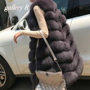 SALE セール 毛皮 リアルフォックス FOX ロングベスト ジレ 本革 フォックス ベスト ジレ フォックス 本毛皮 リアルファー ファー 30代 40代 ...