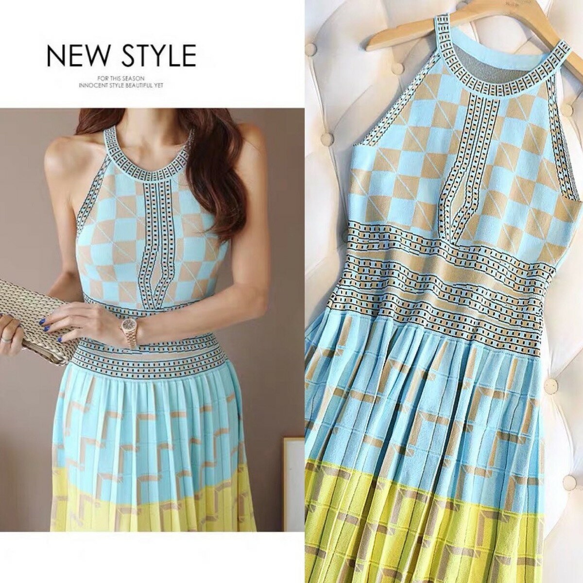 ワンピース　ワンピースドレス　シャーベットCOLOR