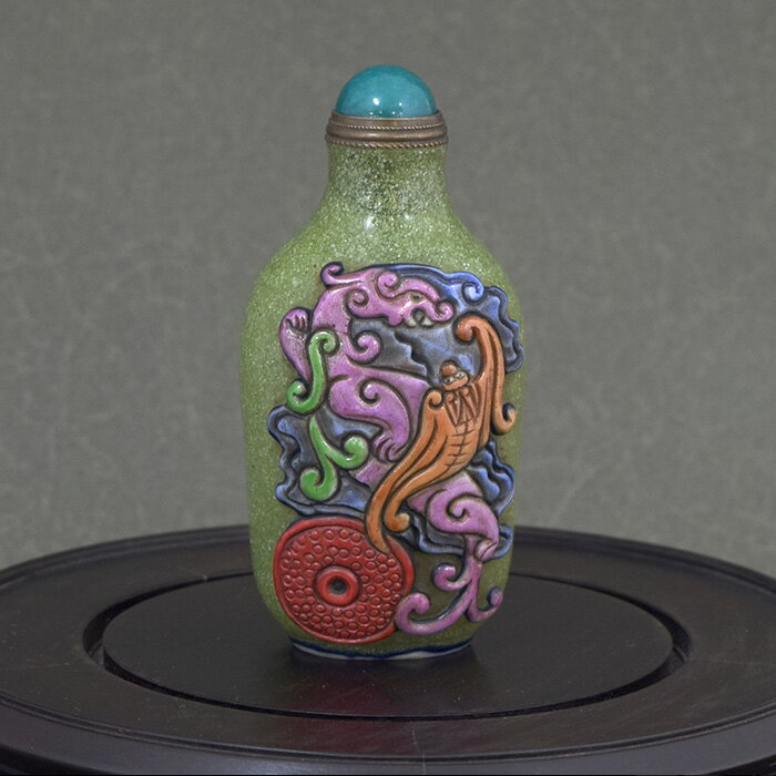 ヒキュウと「福在眼前」鼻煙壺210903鼻煙壷 鼻煙壺 中国 芸術 シノワズリー インテリア コレクション ..