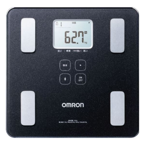 OMRON オムロン 体重体組成計 カラダスキャン/ブラック 両足測定タイプ 薄さ28mm 体脂肪率 内臓脂肪レベル 骨格筋率 体年齢 基礎代謝 BMI 子どもアルゴリズム 健康管理 ダイエット 筋トレ 体型…