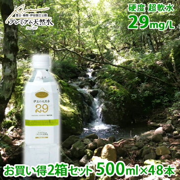 お買い得2箱セット 伊豆の天然水29 極上プレミアム天然水 500ml × 48本 ミネラルウォーター ペットボトル 防災グッズ ラベルレスボトル 非常用 国内天然水 日本製 ウイルス対策 備蓄用 ストック