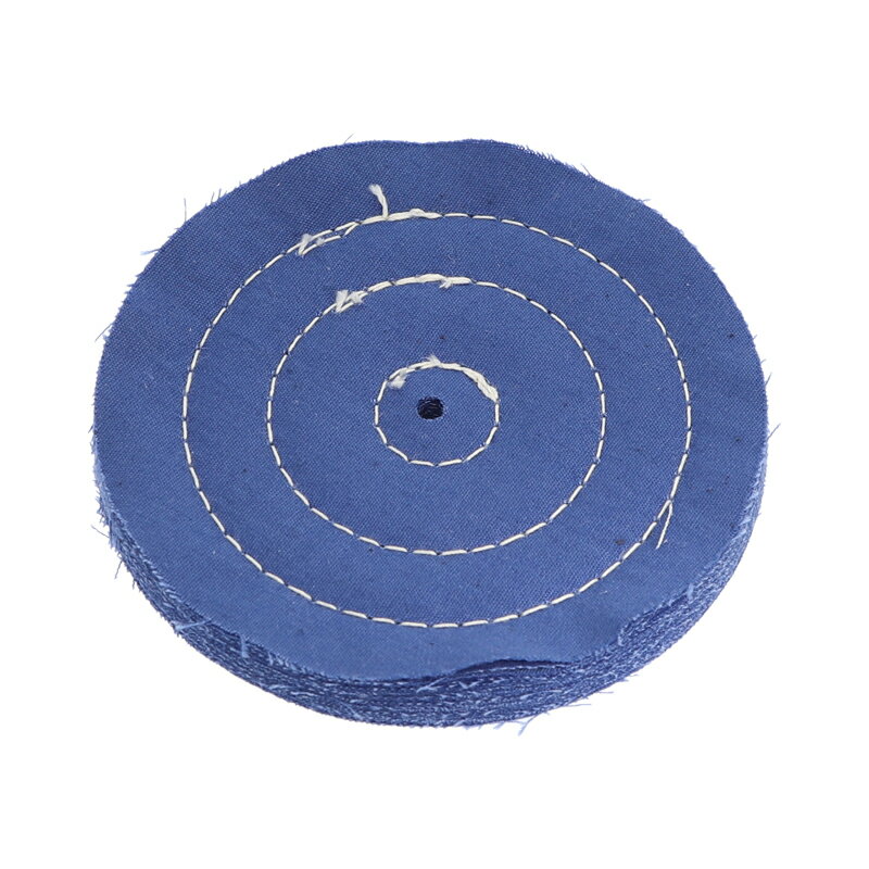 ■詳細：通常の青バフよりも柔らかく、青ブロードバフやブロードバフよりも硬めのバフです。 ミシン目がある為、しまりがよく、多少荒目に使用できます。 多くの加工職人さんに人気です。 使い込むほどに青ブロード特有の毛羽立ちが出てくるのがキモです。 サイズ：直径80φ/穴径3φ/重ね枚数25枚 用途：最終仕上げ用のバフです。 最終仕上げ用の研磨剤を付けてご使用下さい。