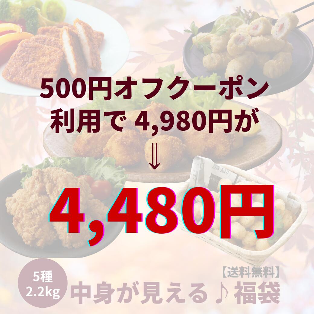【11/4〜 500円オフクーポン】 送料無料 中身が見える国産チキン福袋 全5品 総重量2,220g 冷凍 人気 おすすめ （セット内容：国産鶏訳あり唐揚げ、国産鶏ささみ梅しそ風味、福井ソースカツ風チキンカツ、国産肩小肉にんにく醤油唐揚げ、じゃがチキンバター風味) - Image 2