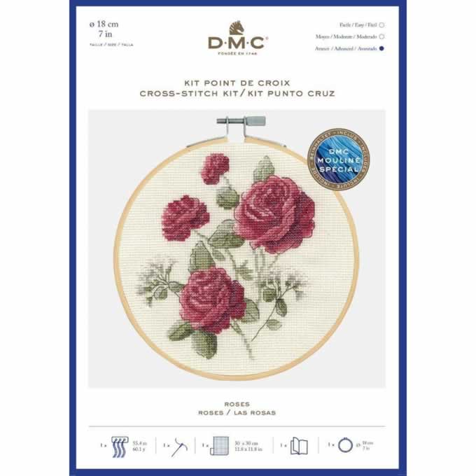 DMCクロスステッチ刺繍キットヴィンテージフラワーBK1935ROSES