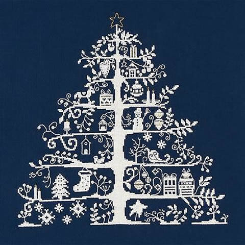 送料無料 DMC 刺繍キット クロスステッチ クリスマスツリー クリスマス Christmas Treeクリスマスツリー（ネービー/ホワイト）初心者向け