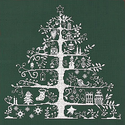 送料無料 DMC 刺繍キット クロスステッチ クリスマスツリー クリスマス Christmas Treeクリスマスツリー（グリーン/ホワイト）初心者向けのサムネイル