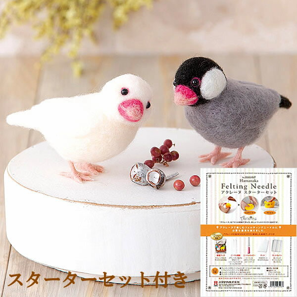 夏休み 工作 キット 小学生 女の子 羊毛フェルト（フェルト羊毛）キット アクレーヌで作る 桜文鳥と白..