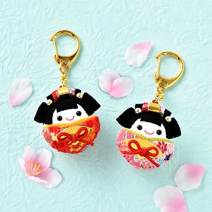 ちりめん細工 キット 縫わずに作る！ちりめん 生地 和のミニ 舞妓 キーホルダー