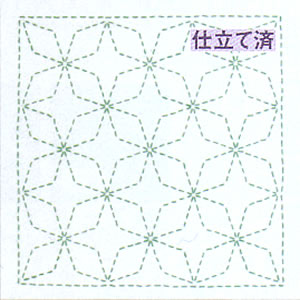 オリムパス刺し子キット花ふきん1枚組【角七宝】