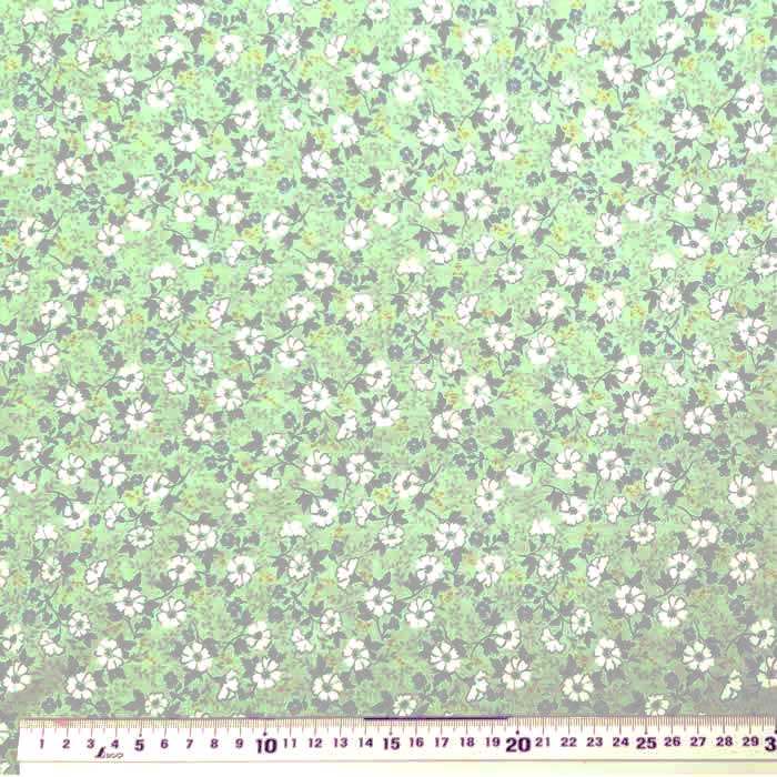 特価パッチワーク 生地 布 小花柄　グリーン 綿100％　 30cmよりカットいたします。
