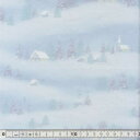 特価 クリスマス生地(布)雪景色柄 ペールブルー30cmより(3)