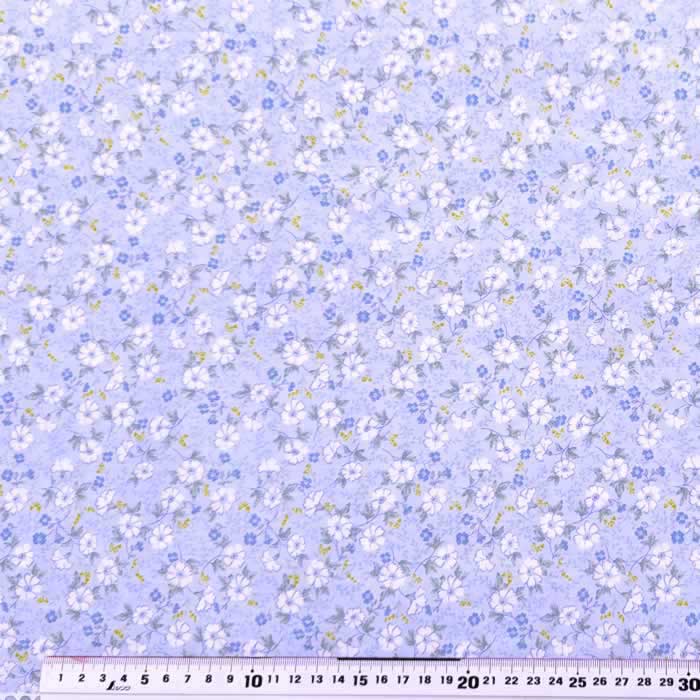 特価パッチワーク 生地布小花柄　ブルー 綿100％　 30cmよりカットいたします。