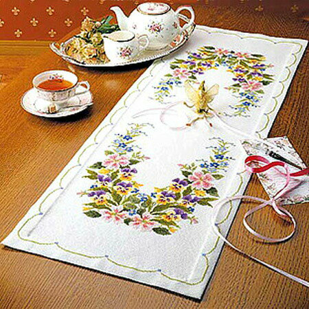 オリムパス クロスステッチ 刺繍（刺しゅう）キット ワイルドローズのテーブルセンター