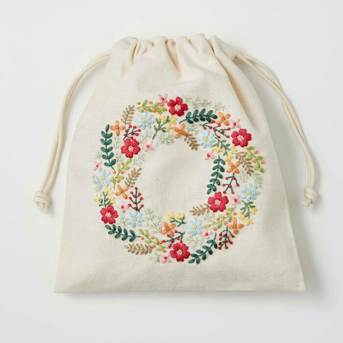 送料無料 刺しゅうキット 『yulaのこころ躍る草花刺繍 小花のリース 542403』 LECIEN ルシアン cosmo コスモのサムネイル