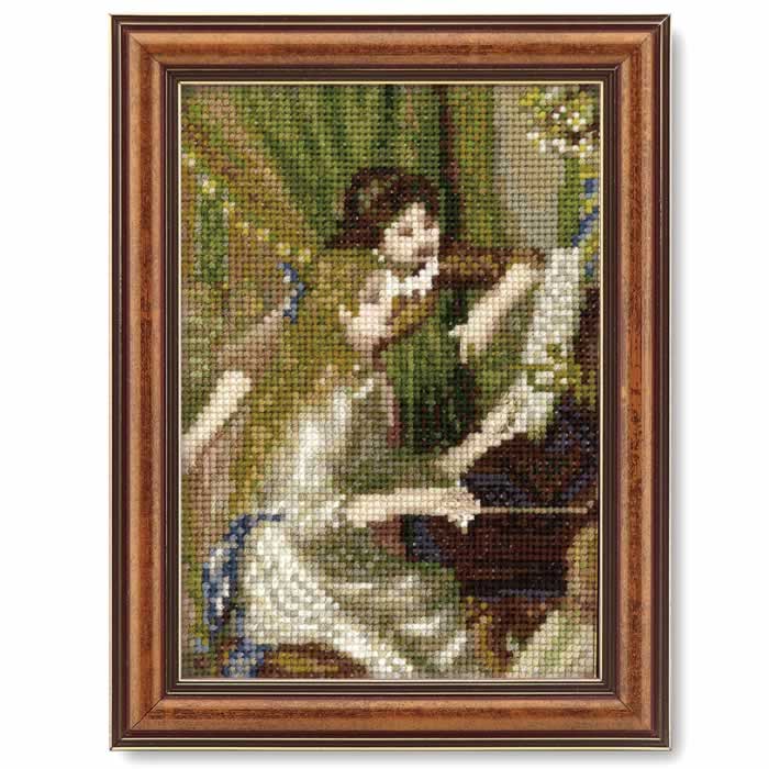 オリムパス 送料無料 クロスステッチ 刺繍（刺しゅう）キット ピアノに寄る少女たち（ルノアール作）ミ..