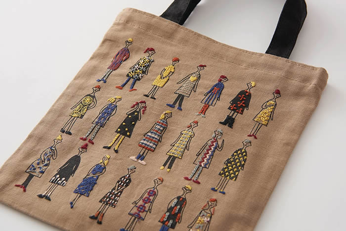 刺繍キット100ネエサンでおしゃれを楽しもう　縫製済みミニトート（モカベージュ54...