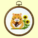 夏休み 工作 女の子 小学生 自由研究 工作キットクロスステッチ 刺繍キット(ハムスターとひまわり)おしゃれフープ付き 初心者向け