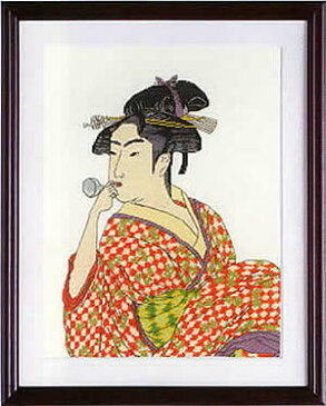 刺繍キット日本の美名作選 （ポペンを吹く娘）