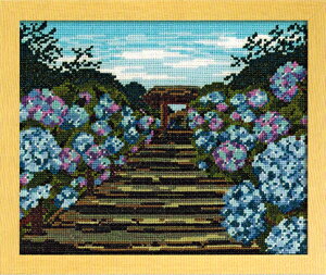 オリムパスクロスステッチ 刺繍キット(刺しゅうキット)鎌倉明月院の紫陽花