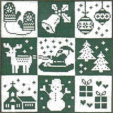 クリスマス クロスステッチ 刺繍キット(刺しゅうキット）クリスマス（グリーン）
