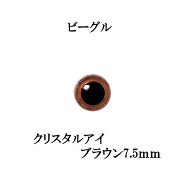動物ぽんぽん・犬ぽんぽん用　クリスタルアイ（さし目）ブラウン（7.5mm）