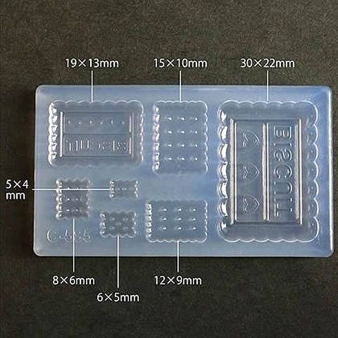 レジン型(粘土用)シリコンソフトモールドビスケット角