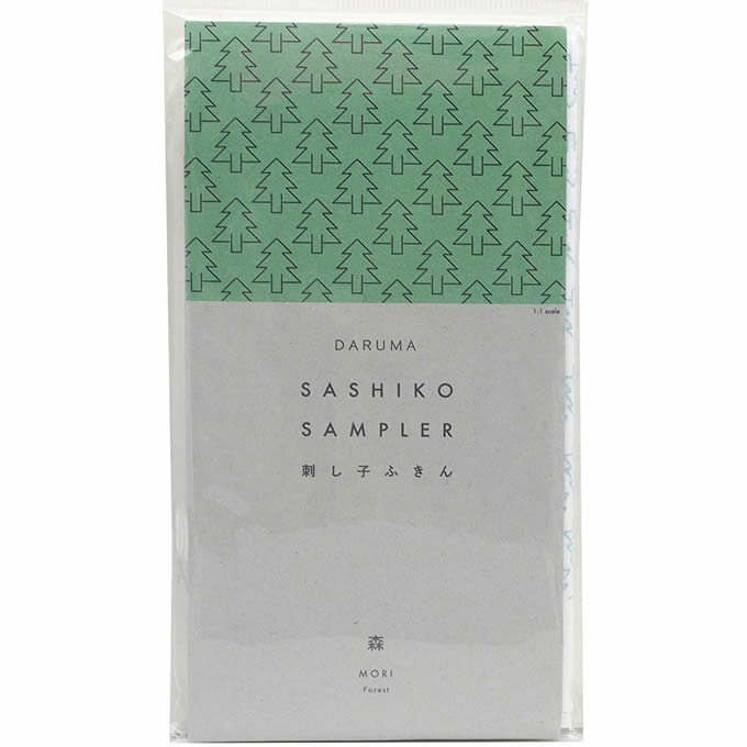 ダルマ刺し子ふきん森のサムネイル