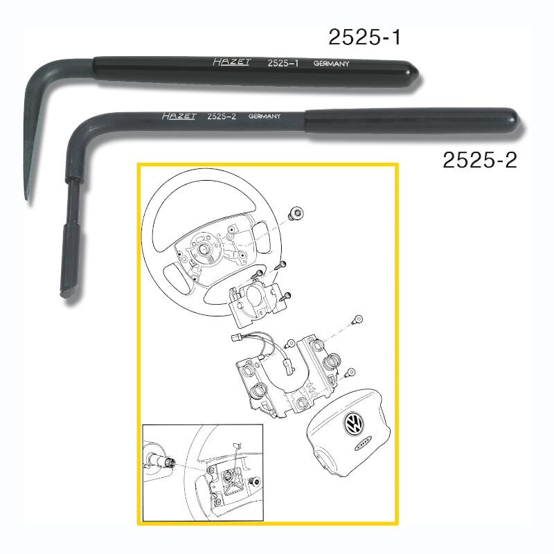 【アウトレット】【送料無料】 HAZET ハゼット 2525-2 解体ツール スペシャルサービスツール エアバック取外しツール VW Passat B5 Polo AUDI A4 A6 欧州車