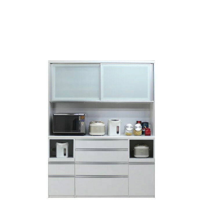 キッチンボード 食器棚 サイドボード カップボード オープンボード ハイタイプ 幅160cm 木目 ハイグロス ホワイト ブラウン 鏡面 モイス サイレントクローズ セミオーダー コンセント 大川家具 日本製 国産