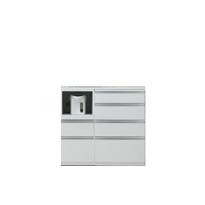 キッチンカウンター サイドボード リビングボード 幅100cm キッチン収納 レンジ台 木目 ハイグロス ホ..