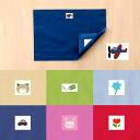 ランチョンマット ランチクロス 額縁 縦26cm横37cm(26×37) 紺飛行機 子供・キッズ用 名札(氏名票)つき ネーム 幼稚園・小学校・給食用ナフキン 布製シンプル無地 入園・入学準備